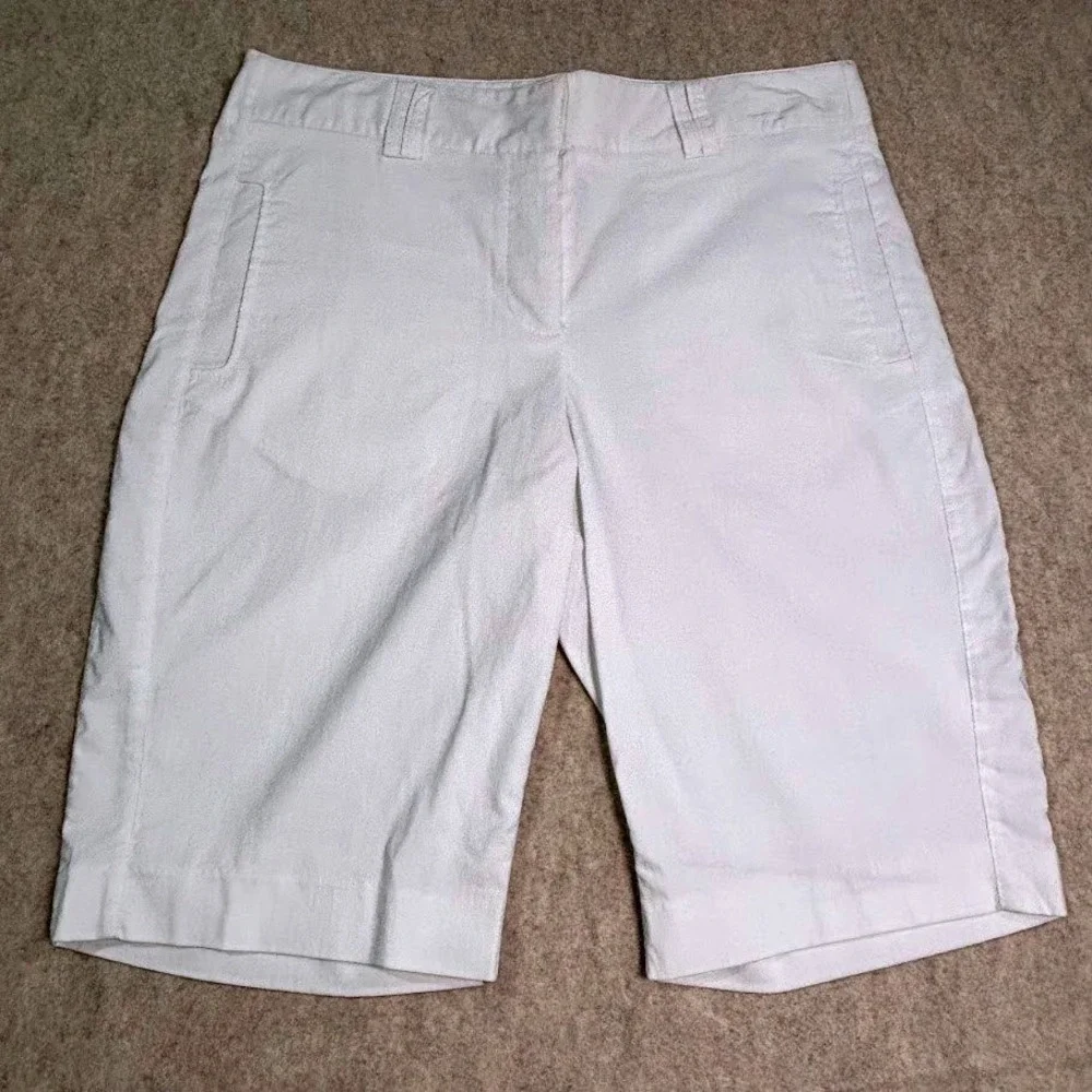 Bette‎ & Court Golf Shorts Womens 10 White Cotton Bermuda Preppy Coastal Classic